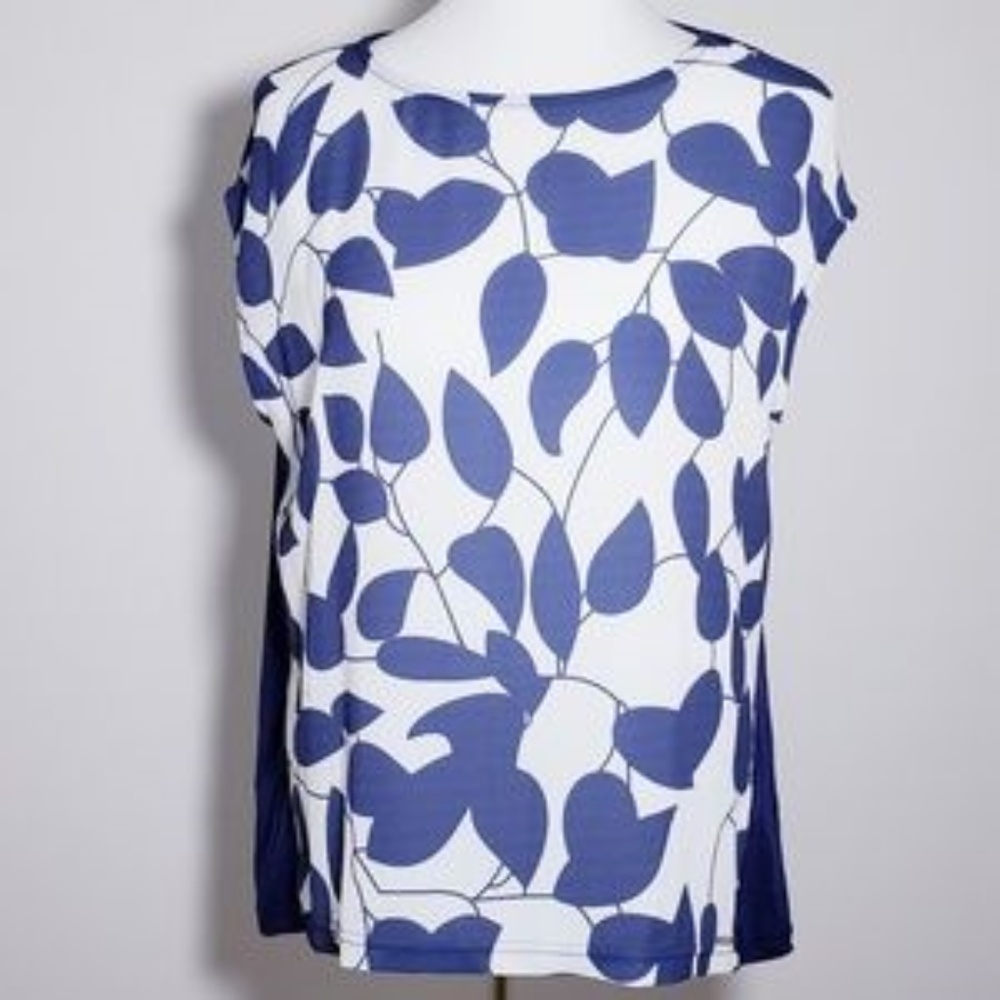 ♡♡MONNARI purple/white leaf print top ✔large